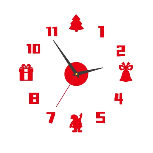 Reloj de pared navideño 3D que brilla en la oscuridad, acrílico sin marco, silencioso, para el hogar, la oficina, el dormitorio, la sala de estar, reloj analógico digital, decoración.