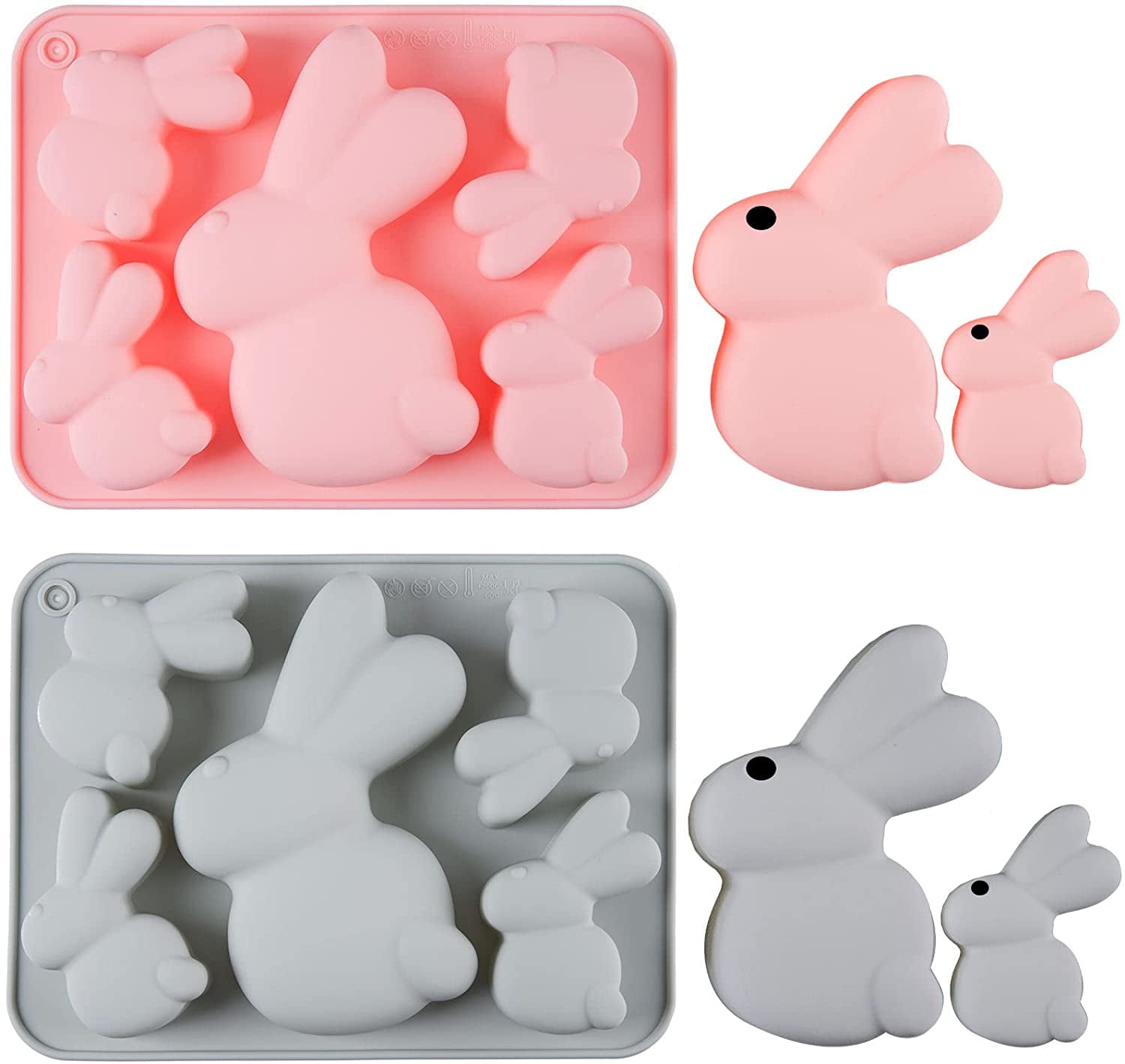 3D Rabbit Easter Bunny Silicone Mold Cupcake Fondant Cake Cookie Baking Mould