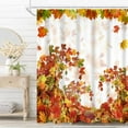 thumbnail image 4 of Fall Maple Leaves Shower Curtain Autumn Plants Nature Scenery Bath Curtain Thanksgiving Harvest Bathroom Decor Fabric Farmhouse Shower Curtain Sets with Hooks, 72x72 Inch, 4 of 6