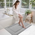 thumbnail image 4 of FRABE Non Slip Bathroom Rug with Rubber Backing, Ultra Absorbent Quick Dry Microfiber Bath Mat, Machine Washable, Light Grey, 24"x43", 4 of 11