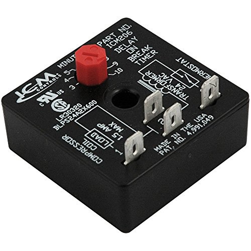 ICM Controls Minuteur Retardateur ICM206, 4 Terminals avec Minuterie Fixe de 10 Minutes