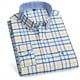 thumbnail image 2 of Chemises Oxford 100% pur coton pour hommes, chemise à carreaux à manches longues, rayée, BusinessTartan, rouge, vêtements de styliste, 2 of 4