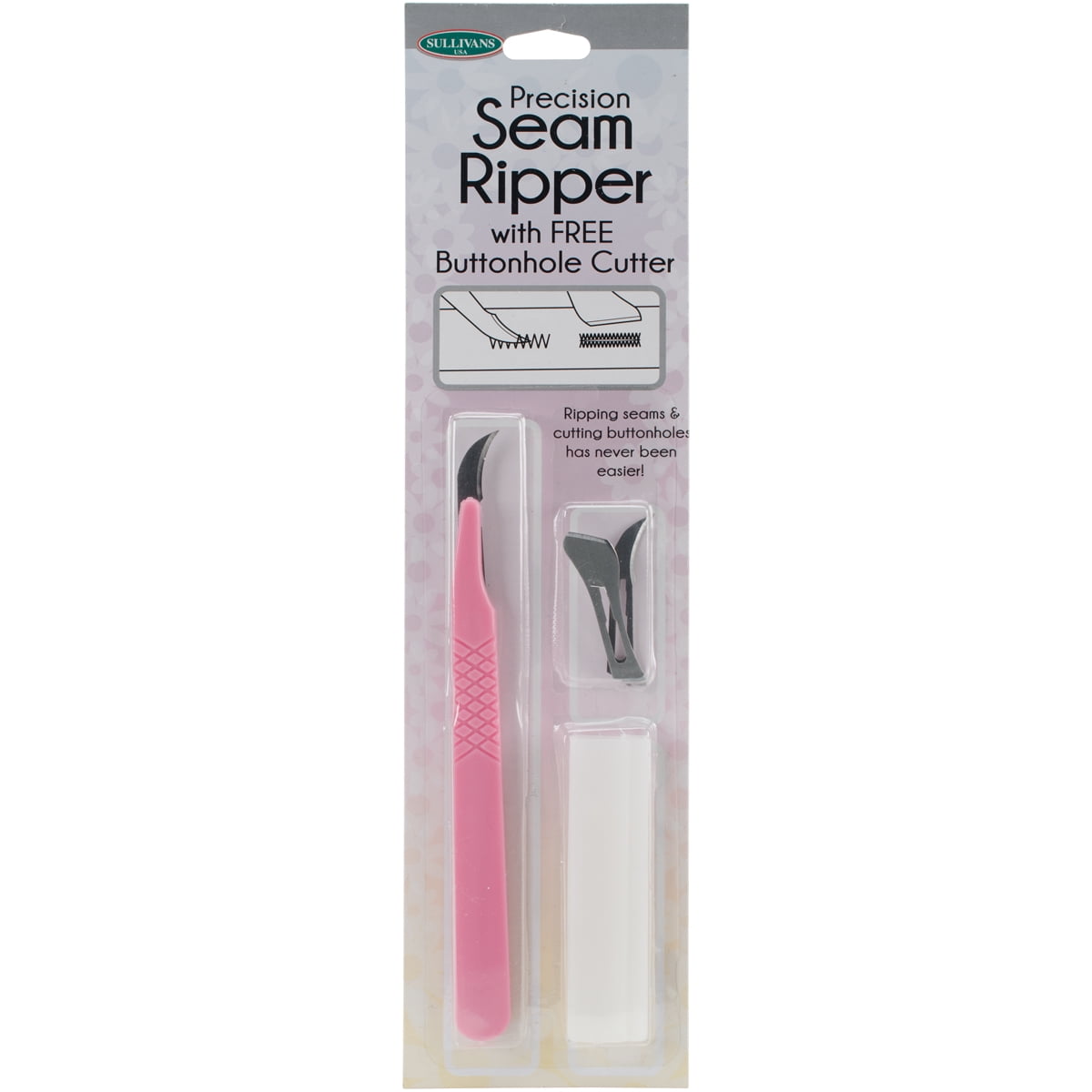 Precision Seam Ripper With Free Buttonhole Cutter Pink