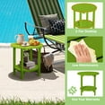 thumbnail image 2 of Nalone HDPE Adirondack Outdoor Side Table, Outdoor Coffee Table Double Layer With Shelf All Weather Use Patio Deck Table, Outside Coffee Side End Table, Lime, 2 of 7