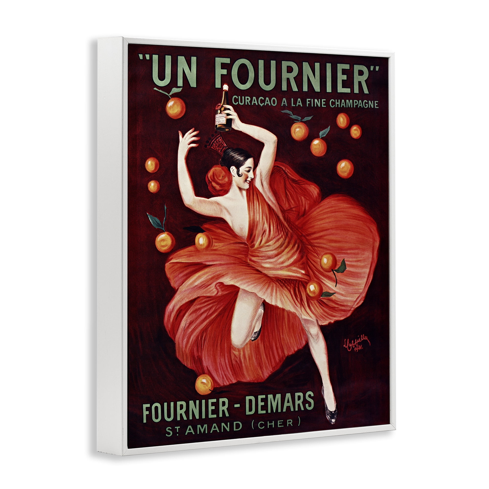 Stupell Industries Vintage Champagne Dancer in Red White Framed Giclee Art, design by Leonetto Cappiello