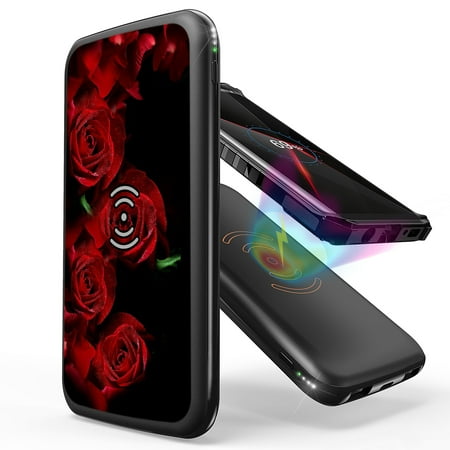 

INFUZE Portable Charger for Google Pixel 7 (Qi Wireless 10000 mAh External Battery 18W Power Delivery) - Red Rose