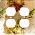 thumbnail image 3 of Metal Light Switch Plate Cover Elegant Red Yellow Roses Green Bird DAM064, 3 of 13