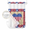 thumbnail image 2 of 4th of July American Flag Love Heart No Hook Shower Curtain Waterproof,Bathroom Curtains with Snap in Liners and See Through Top Window,Stripes Independence Day Bathtub Curtains Shower 72"Wx84"L, 2 of 8