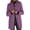 Purple, variant on Women Overcoat Loose Solid Color Single-breasted Double Pocket Long Sleeves Keep Warm Buttons Mid Length Lady Autumn Coat for Work