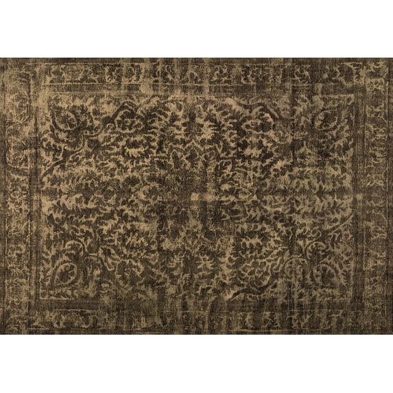 Ahgly Company Indoor Rectangle Abstract Brown Contemporary Area Rugs, 2' x 3'