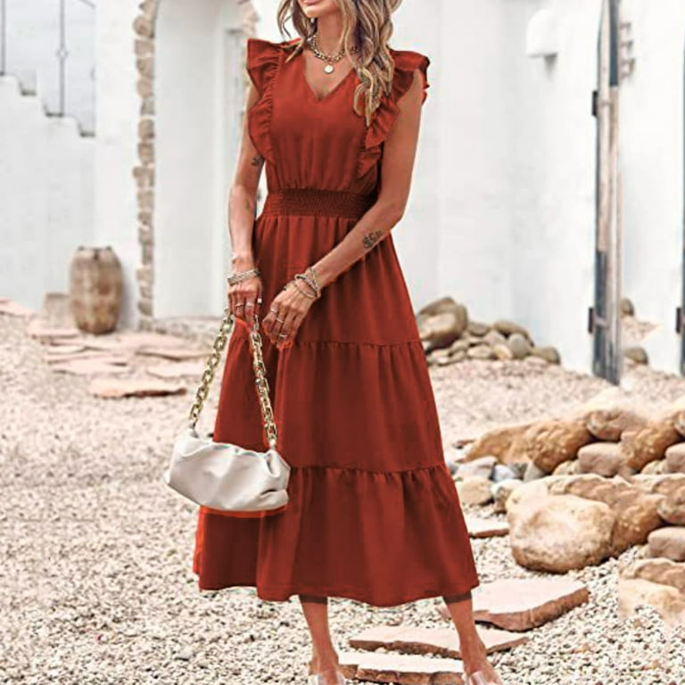 全信頼を寄せる for Dresses Guest Wedding Women Ruffle Women's Dress Wedding Clothing