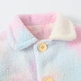thumbnail image 2 of Zwiiyzr Baby Winter Coat Girls Tie-Dye Fleece Sherpa Jacket Fluffy Button Down Coat Fuzzy Outerwear Warm Winter Clothes with Pockets 2-9Y Multicolor, 2 of 2