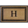 thumbnail image 1 of First Impressions Markham Border Double Door, Doormat, Monogrammed H, X-Large, 30"X48", 1 of 1