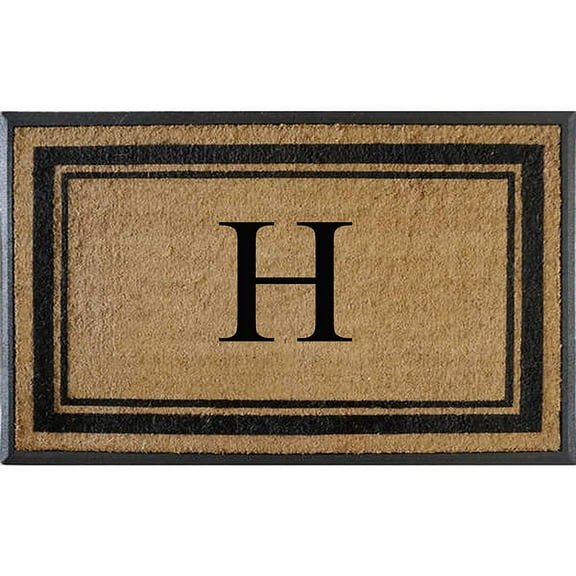 A1HC Natural Rubber & Coir Flocked Doormat, 30x48, Monogrammed Door Mat For Front Door, Anti-Shed Treated Durable Mats for Entrance