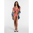 thumbnail image 2 of Kacey Lee Women's and Women's Plus Tie Front Bra Bikini Top with Cap Sleeves, Sizes XS-3X, 2 of 6