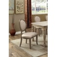 thumbnail image 3 of Rustic Oak Dining Chairs - Set of 2, Transitional Style, Beige Fabric Seat, Solid Wood, Kitchen/Dining Room, Comfortable & Stylish, 3 of 12