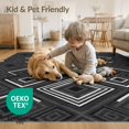 thumbnail image 4 of ODIKA 8'x10' Washable Area Rug Durable, Non-Slip Geometric Interlocking Shapes Symmetrical Grey Abstract Alfombras for Living Room, Under Sectional, Family, 4 of 7