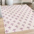 thumbnail image 1 of Fleur De Lis Decorative Rug, Repeated Abstract Floral Old Antique Royal Forms in Checkered Effect, Quality Carpet for Bedroom Dorm and Living Room, 6 Sizes, Plum Blush, by Ambesonne, 1 of 4