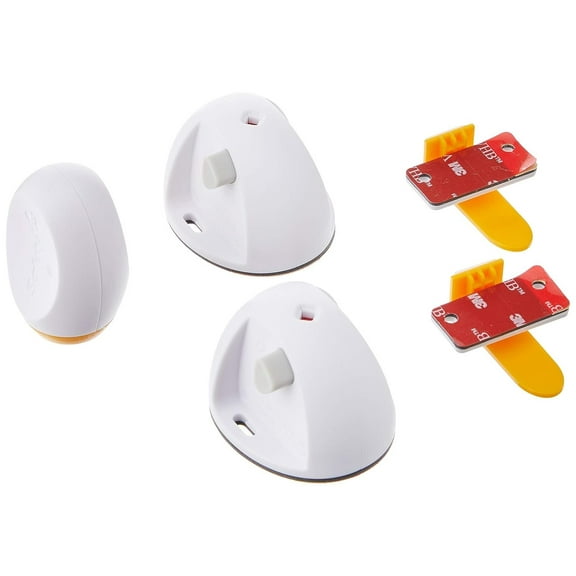 Safety 1st Adhesive Magnetic Lock System Safety Cabinet Lock - 2 Locks, 1 Key, White — Home & Garage Storage, Stackable Design