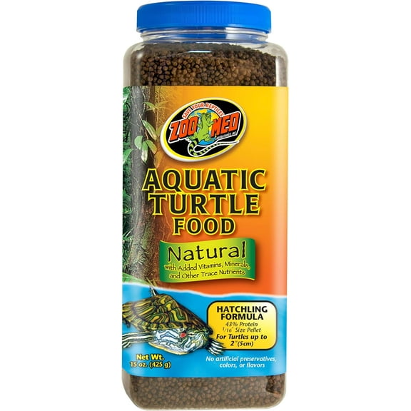 Zoo Med Natural Aquatic Turtle Food - Hatchling Formula (Pellets) - 15 oz