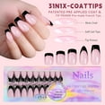 thumbnail image 2 of 150Pcs Black French Tip Press On Nails Short Coffin Artificial Acrylic Nails Manicure Nails Art Accessories for Girls, 2 of 8