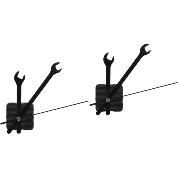 DOITOOL Mécanisme de Remplacement pour Horloge Murale : 2 Ensembles Clé Créative Aiguilles et Moteur d'Horloge - Pièces d'Horloge Kit à Piles Kit de Fabrication d'Horloge DIY (Noir)