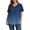 Dark Blue, variant on Women's Plus Size Loose Fit V Neck Blouse Short Sleeve Polyester Spandex Casual Top Pink 2XL