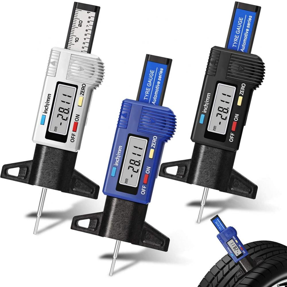Digital Tire Tread Depth Gauge with Large LCD Display Metric/Inch MM