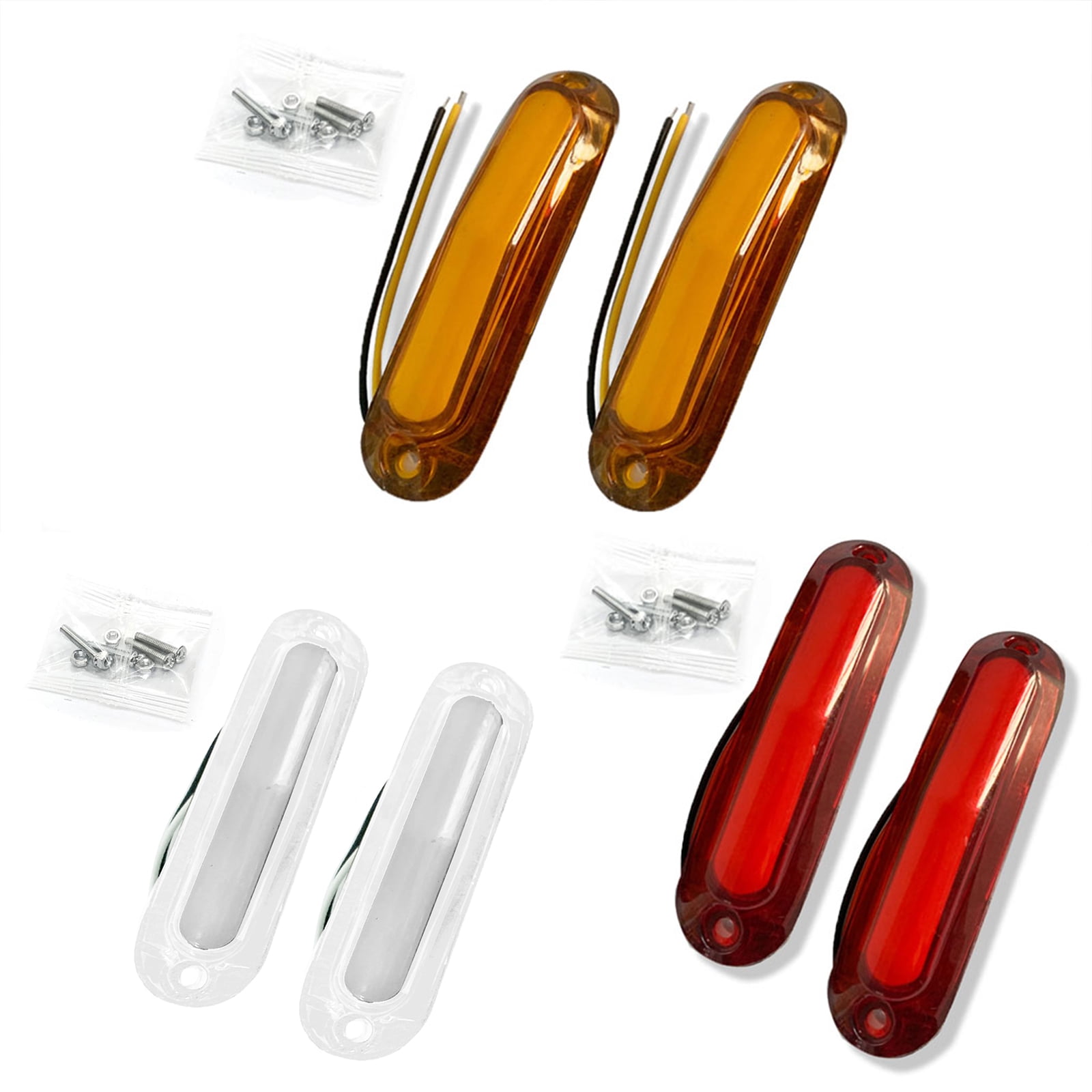 Huhudde 2x 6LED Trailer Truck Tail Light Stop Brake Turn Signal Tail Warning Lamp 12-24V
