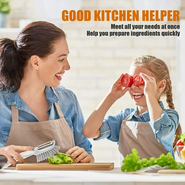 2 Vegetable peeler with stainless steel brush Kitchen fruit peeler