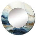 thumbnail image 2 of Designart "Abstract River In White, Blue, And Gold" Northern Lights Rund Mirror For Wall Decor - Large Beige Round Print Mirror - Round Traditional Mirror - Wall Mounted Round Large Mirror - 23" x 23", 2 of 6
