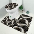 thumbnail image 2 of Black White Gold Marble Pattern Bathroom Rugs Sets 3 Piece,Toilet Cover Set,Absorbent Non Slip Bathroom Mats Sets with U-Shaped Contour Rug Toilet Rug Set, 2 of 5