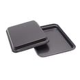 thumbnail image 2 of HYTK Small Baking Sheet Nonstick 9.45 X 7.09 Inch (Inner 7.5x6), 8 Inch Mini Cookie Tray Toaster Conventional Oven Pan No Warp No Rust Magnetic Bakeware for 1 to 2 person 2 Pack, 2 of 7