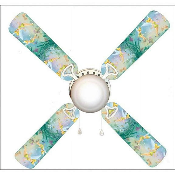 888 Cool Fans F42-0001034 42 in. Fairy Tinkerbell 4-Blades Ceiling Fan with Schoolhouse Lamp