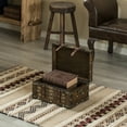 thumbnail image 4 of Wooden Brown Storage Trunk with Faux Leather Straps and Handles, Small, 4 of 9