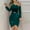 Army Green, variant on Zedker Women's Elegant Fall Off The Shoulder Dresses Casual Long Sleeve Ruched Side Slit Cocktail Party Bodycon Mini Dress Plus Size Green L