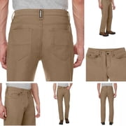 CAT Caterpillar Men's Fleece Lined Canvas Work Pants Straight Leg in Tan, Size 34x30