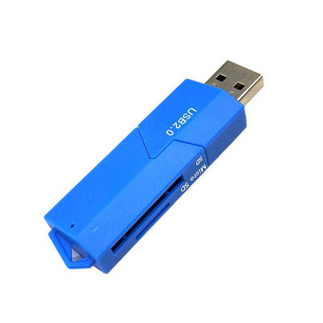 Lector de s portátil USB 2.0 para / HC Micro Azul Baoblaze Lector de tarjetas de memoria