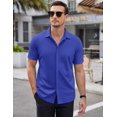 thumbnail image 6 of COOFANDY Mens Wrinkle Free Button Down Shirts Short Sleeve Untucked Shirts Casual Summer Shirt, 6 of 10