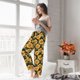 thumbnail image 5 of Balery Vintage Black Plaid Sunflower Pantalones de pijama para mujer, pijamas ultraligeros, pantalones de estar por casa-3X-Large, 5 of 6