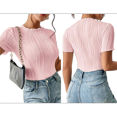 thumbnail image 3 of para Mujer, Cuello Redondo, Corta, Trajes de Baño, Trajes de Salida, Leotardos de Verano, Camisetas de una Pieza. Rosa XL, 3 of 7