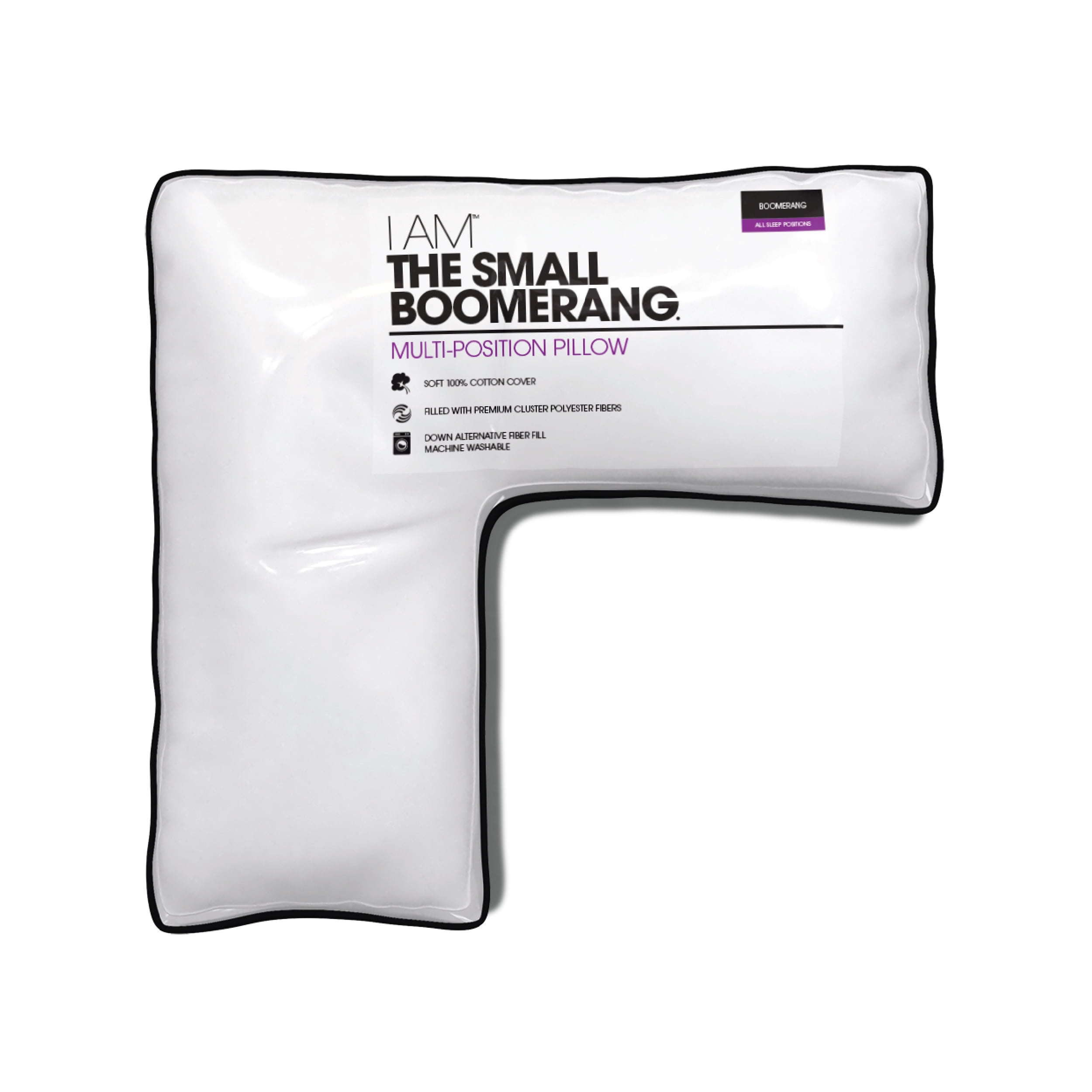 I AM The Small Boomerang Pillow for All Sleep Positions in 20.5"x21
