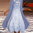 thumbnail image 1 of Ensemble de Tenues Grande Taille, Robe Débardeur à Col Rond Imprimé Floral et Manteau à Manches Longues pour Femmes, Ensemble Deux Pièces, 1 of 6