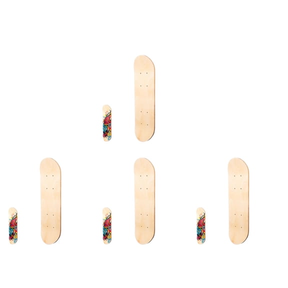 Foxnovo Unfinished Wooden Skateboard Deck, Beige, Strong and Not Easy to Break, 4Pcs
