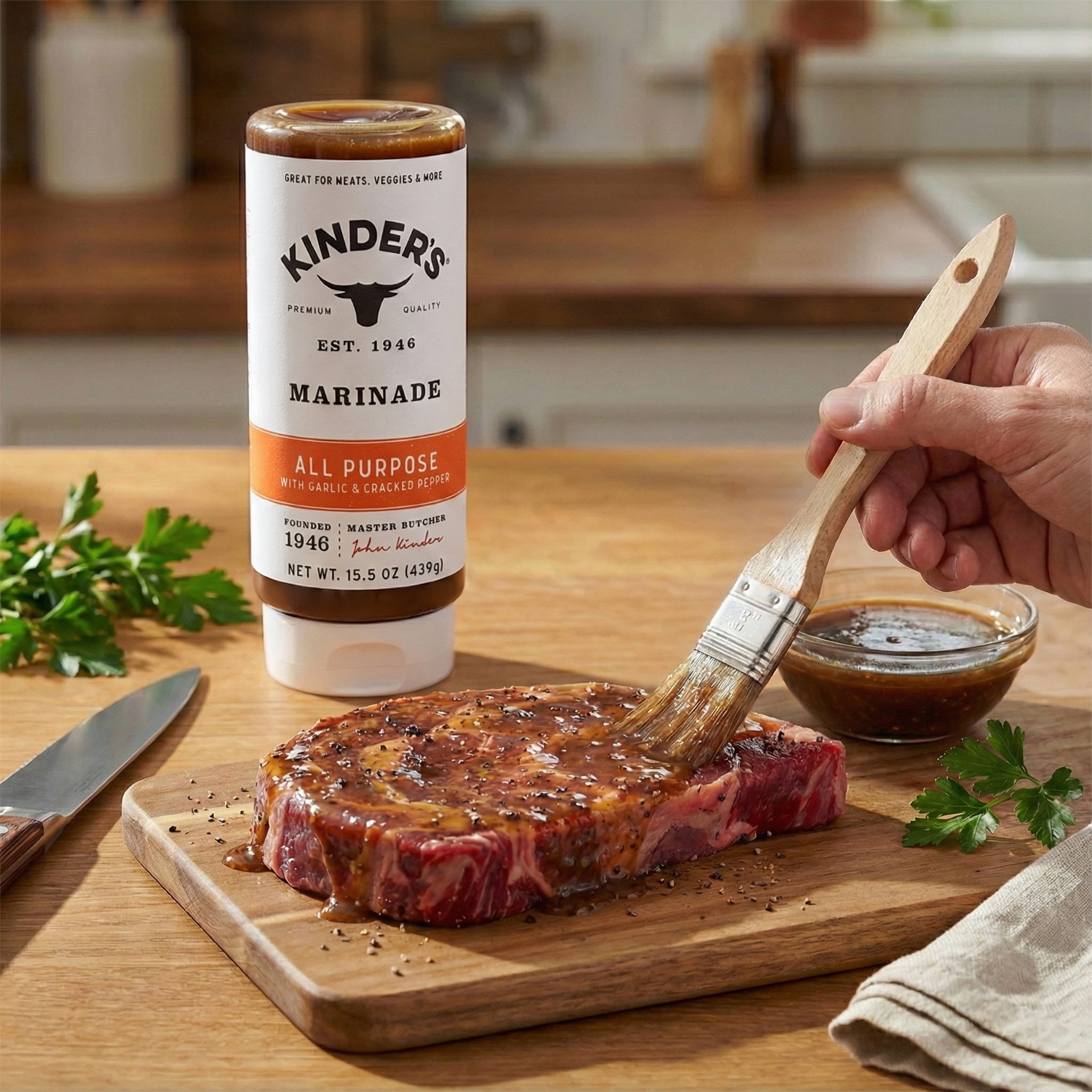 (3 pack) Kinder's All Purpose Marinade for Meat and Vegetables, 15.5 oz Bottle