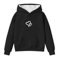 thumbnail image 3 of Letdown Cute Heart Graphic Hoodie Pullover Kids Girls Preppy Hoodies Kids Valentine Thanksgiving Sweatshirts with Pockets Oversized Tops (Black,9-10 Years), 3 of 4