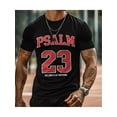 thumbnail image 1 of Men's 100% Casual T-Shirt with Psalm 23 Print - Round Neck, Short Sleeve, All-Season Comfort, Perfect for Outdoor Activities & Holiday Gifts, Outdoor Apparel | Geometric Print Tee | Fabric, 1 of 5
