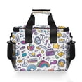 thumbnail image 7 of FORMRS Insulated Cooler Bag 24 Cans Capacity Soft Leakproof Lunch Box with Side Pockets, Purple Doodle Pattern, 7 of 7