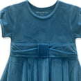 thumbnail image 4 of Millie Loves Lily Girls' Teal Rib Velour Short Sleeve Dress With Bow Waistband,Big Girls, Size 10, 4 of 6