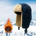 thumbnail image 2 of Sombrero de Bombardero de Invierno Sunnimix Orejeras Clima Frío Térmico Azul, 2 of 8